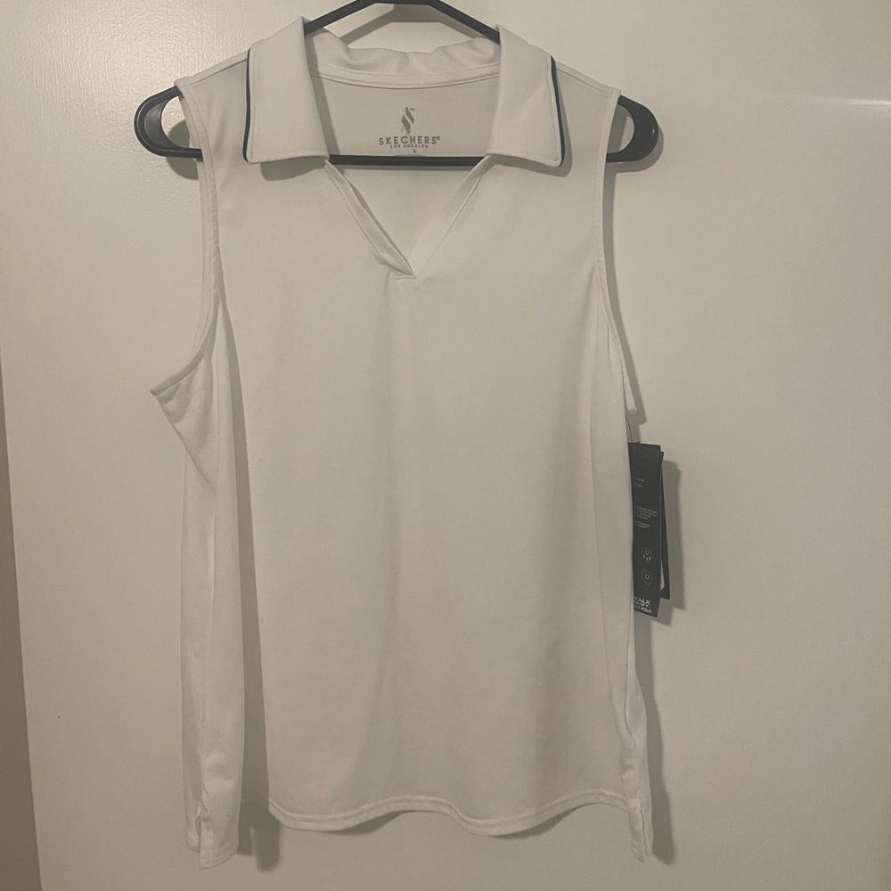 Skechers Women's White Sleeveless Polo